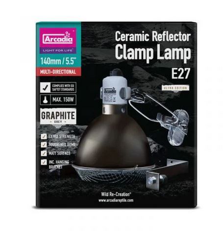 Arcadia Clamp Lamp E27, 140mm, Graphite-Grau, 150W