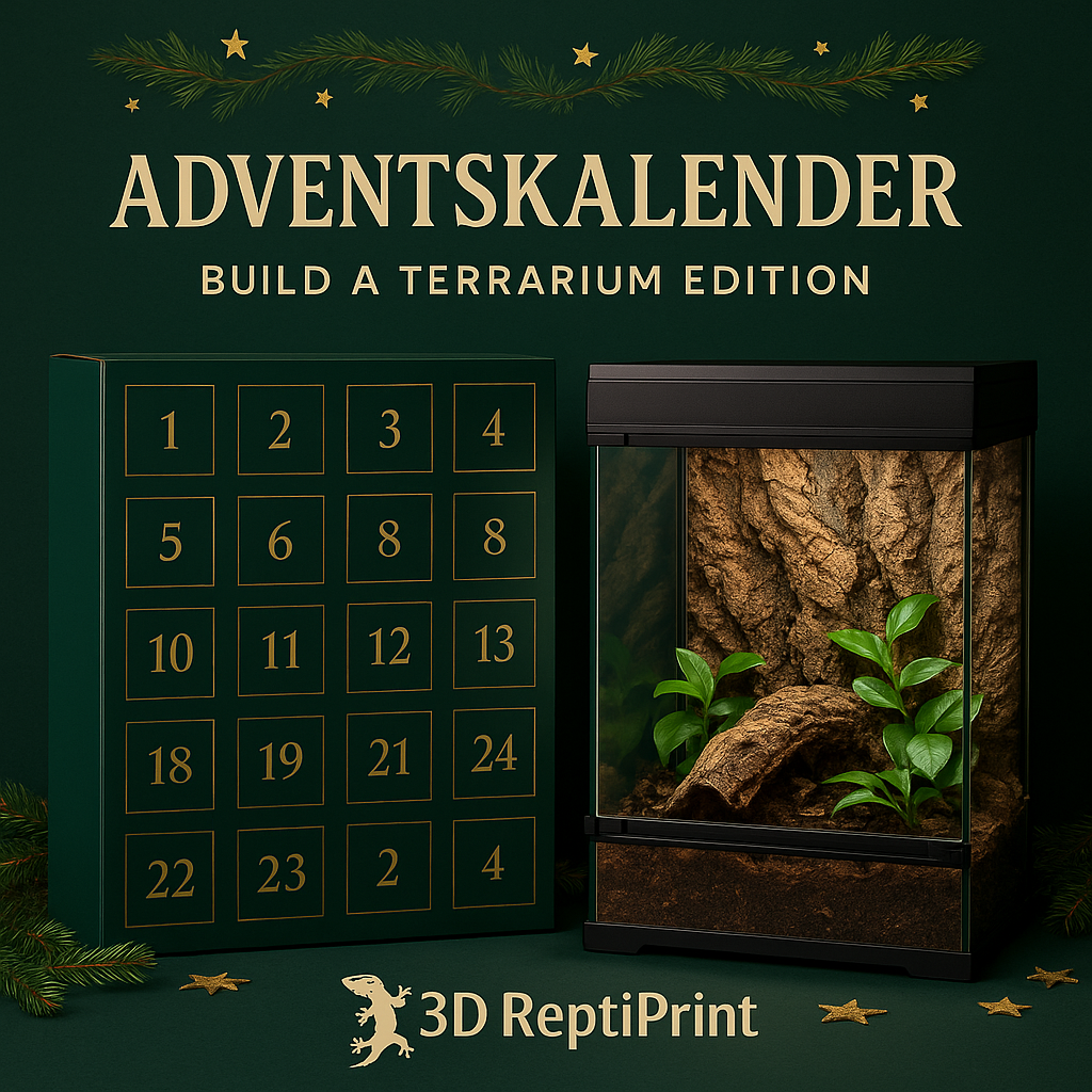 🎄 3D ReptiPrint Adventskalender 2025 – Build a Terrarium Edition (ohne Terrarium & ohne Technik) 🎄