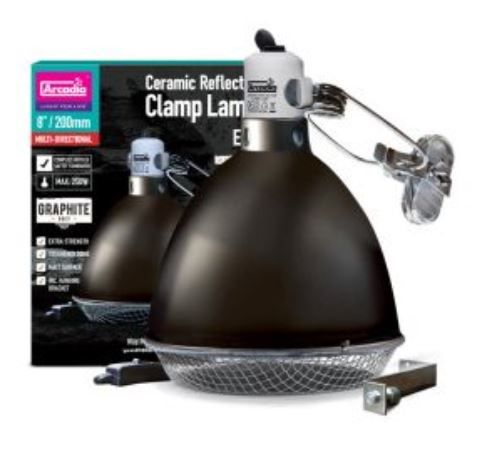 Arcadia Clamp Lamp E27, 200mm, Graphite-Grau, 250W